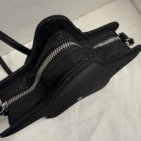 VICTORIA'S SECRET STAR CROSSBODY BAG GLITTER BLACK Sparkle Chain Party Glam VS - Picture 4 of 12